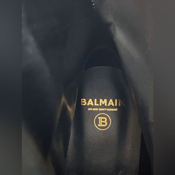 Balmain Brune Leather Platform Ankle Boots size 39.5 - Picture 12 of 16